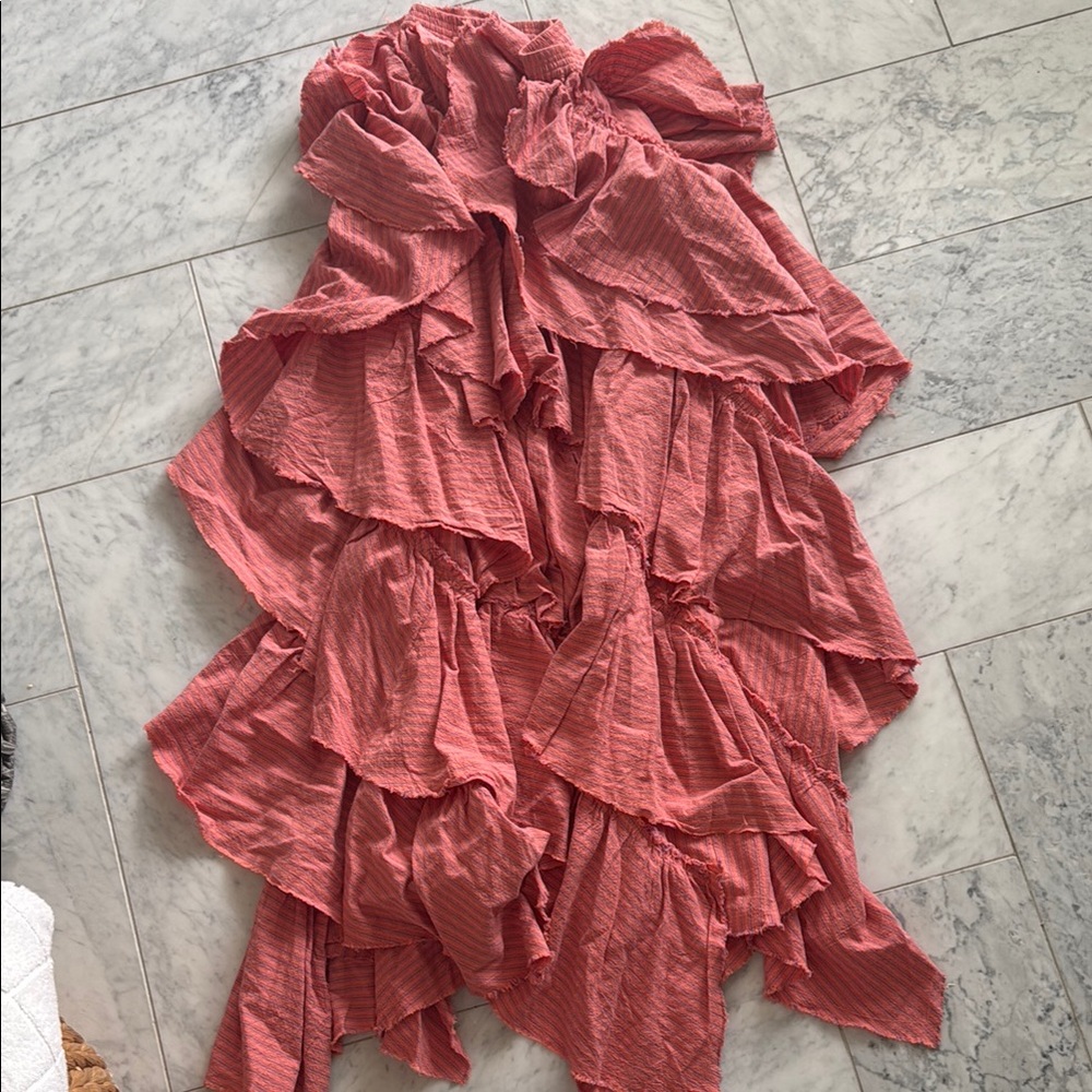 free people coral runway float Pink Layered Skirt